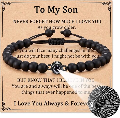 JOGDIAM Gifts for Dad Husband Boyfriend Anniversary Bracelet Gifts for Him Boyfriend Husband 100 Language Love Bracelet in Saudi Arabia