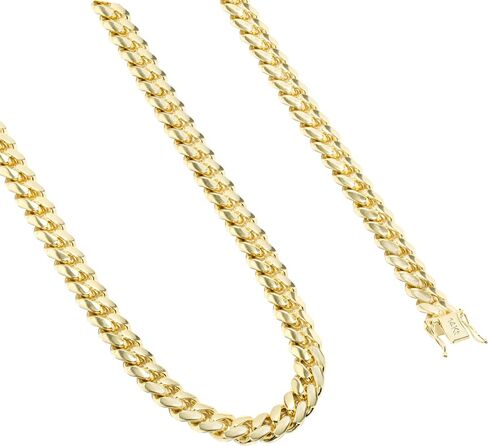 سوار سلسلة ربط من الذهب الأصفر عيار 14 قيراط من Nuragold 8 مم ميامي كوبي صلب، مشبك صندوق مجوهرات للرجال 7.5 بوصة 8 بوصة 8.5 بوصة 9 بوصة - مجوهرات ذهبية صلبة حقيقية in Saudi Arabia