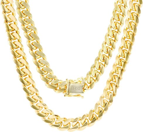 سوار سلسلة ربط من الذهب الأصفر عيار 14 قيراط من Nuragold 8 مم ميامي كوبي صلب، مشبك صندوق مجوهرات للرجال 7.5 بوصة 8 بوصة 8.5 بوصة 9 بوصة - مجوهرات ذهبية صلبة حقيقية in Saudi Arabia