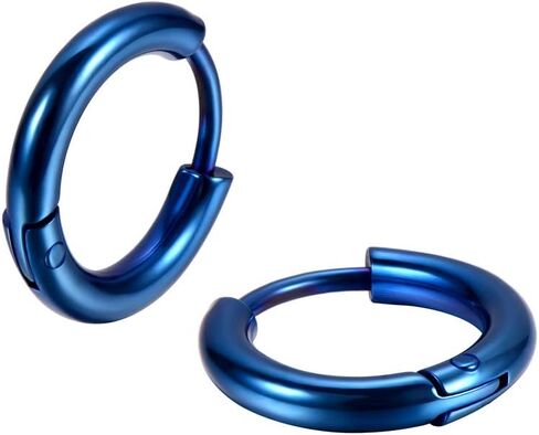 316L Surgical Stainless Steel Huggie Hoop Earrings 6mm 8mm 10mm 11mm 12mm 14mm Hypoallergenic Earrings Hoop Cartilage Helix Lobes Hinged Sleeper Earrings For Men Women Girls in Saudi Arabia