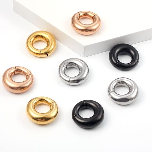 Casvort 2 PCS Hypoallergenic 316 Stainless Steel Halo Ear Hangers Basic Hot Ear Weights Gauges Plugs for Stretched Lobe Body Jewelry Piercing Plug Pair Selling 2g 0g in Saudi Arabia