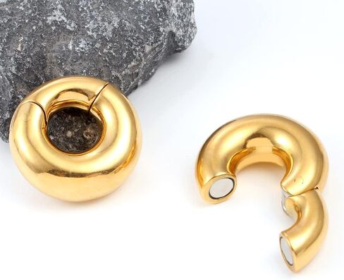 Casvort 2 PCS Hypoallergenic 316 Stainless Steel Halo Ear Hangers Basic Hot Ear Weights Gauges Plugs for Stretched Lobe Body Jewelry Piercing Plug Pair Selling 2g 0g in Saudi Arabia