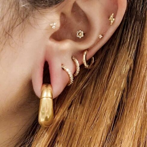 Casvort 2 PCS Hypoallergenic 316 Stainless Steel Halo Ear Hangers Basic Hot Ear Weights Gauges Plugs for Stretched Lobe Body Jewelry Piercing Plug Pair Selling 2g 0g in Saudi Arabia