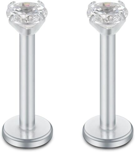 SCERRING 16 جرام حلقات الشفاه واضحة تشيكوسلوفاكيا Labret مونرو الشفاه الدائري الزنمة مسمار اللولب القرط مسمار ثقب المجوهرات بار طول 6 مللي متر 8 مللي متر 10 مللي متر 6-18 قطعة in Kuwait