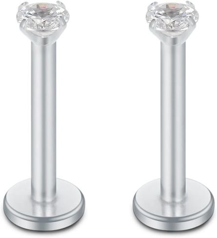 SCERRING 16 جرام حلقات الشفاه واضحة تشيكوسلوفاكيا Labret مونرو الشفاه الدائري الزنمة مسمار اللولب القرط مسمار ثقب المجوهرات بار طول 6 مللي متر 8 مللي متر 10 مللي متر 6-18 قطعة in Kuwait