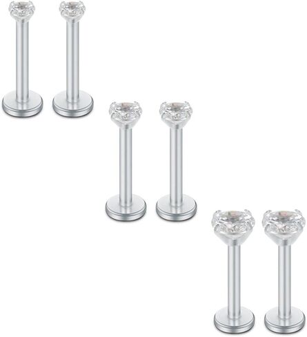 SCERRING 16 جرام حلقات الشفاه واضحة تشيكوسلوفاكيا Labret مونرو الشفاه الدائري الزنمة مسمار اللولب القرط مسمار ثقب المجوهرات بار طول 6 مللي متر 8 مللي متر 10 مللي متر 6-18 قطعة in Kuwait