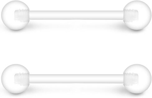 Ruifan 14G 9/16 Inch Bioflex Flexible Acrylic Straight Tongue Nipple Ring Retainer Piercing 14-30PCS in Saudi Arabia