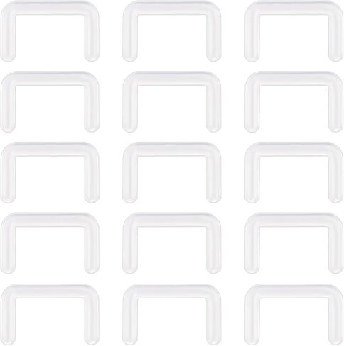 ZS 15Pcs Plastic Nose Septum Rings Spacer for Surgery Work, 14G 16G Clear Flexible Bioflex Septum Retainer Hidden Body Piercing Jewelry in Saudi Arabia