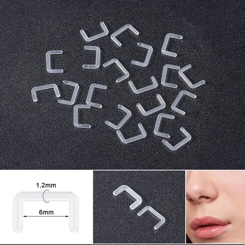 ZS 15Pcs Plastic Nose Septum Rings Spacer for Surgery Work, 14G 16G Clear Flexible Bioflex Septum Retainer Hidden Body Piercing Jewelry in Saudi Arabia