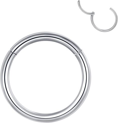 LOVEBODYJEWELRY حلقات أنف مفصلية مضادة للحساسية 20G 18G 16G 14G 12G 10G 8G قطر 5 مم إلى 16 مم 316L حلقة حاجز فولاذية جراحية ثقب الجسم مجوهرات أقراط الغضروف اللولبي in Kuwait
