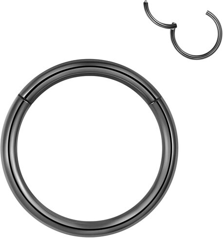 LOVEBODYJEWELRY Hypoallergenic Hinged Hoop Nose Rings 20G 18G 16G 14G 12G 10G 8G Diameter 5mm to 16mm 316L Surgical Steel Septum Ring Body Piercing Jewelry Helix Cartilage Earrings in Kuwait