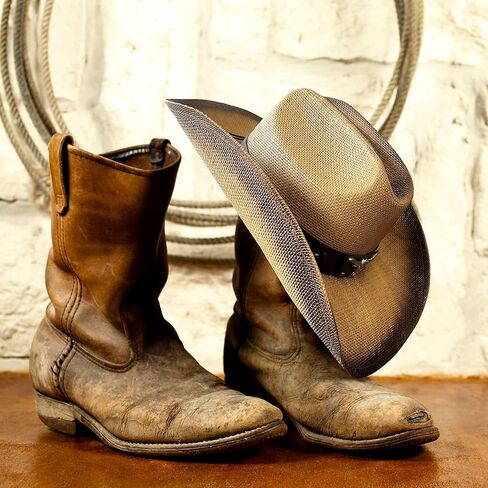 FLUFFY SENSE. Cowboy Hat for Women and Men - Straw Cattleman Crease Western Hats with Upgrade 4 inches Shapeable Wide Brim in Saudi Arabia