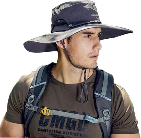 Mens Sun Hat Wide Brim Sun Hats for Men UV Protection Waterproof Bucket Hat | UPF 50+ UV Protection, Adjustable Fit, Chin Strap & Sweatband, Durable Sun Hat for Fishing Hiking Garden Beach Outdoor in Kuwait