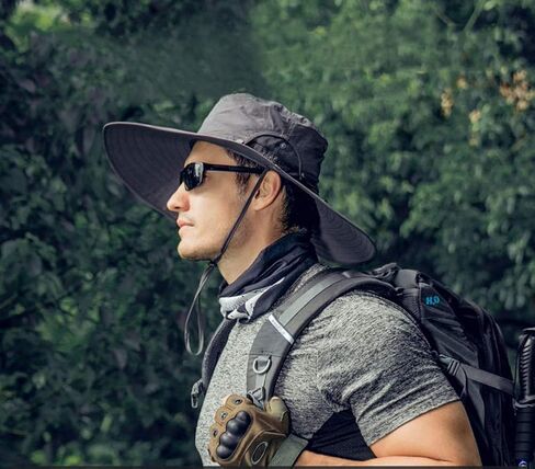 Mens Sun Hat Wide Brim Sun Hats for Men UV Protection Waterproof Bucket Hat | UPF 50+ UV Protection, Adjustable Fit, Chin Strap & Sweatband, Durable Sun Hat for Fishing Hiking Garden Beach Outdoor in Kuwait