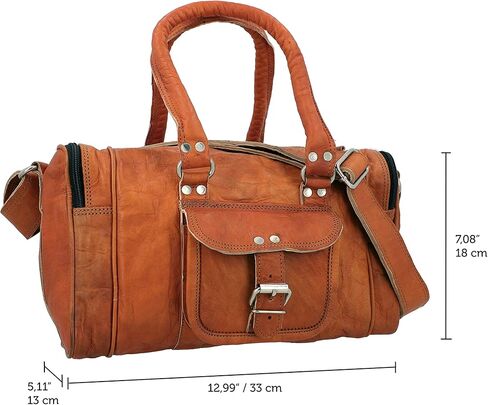 Gusti Leder nature" Harley" جلد طبيعي Holdall حقيبة رياضية كل يوم كروس بودي صغيرة للجنسين بني R25b, ريتش براون, S, حقيبة دافل للسفر in Kuwait