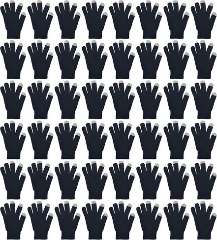 48 Pairs Winter Magic Gloves, Bulk Warm Brushed Interior, Stretchy Assorted Mens Womens in Saudi Arabia