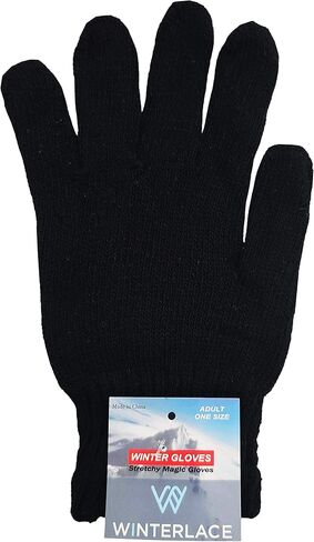 48 Pairs Winter Magic Gloves, Bulk Warm Brushed Interior, Stretchy Assorted Mens Womens in Saudi Arabia