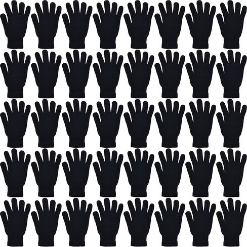 48 Pairs Winter Magic Gloves, Bulk Warm Brushed Interior, Stretchy Assorted Mens Womens in Saudi Arabia