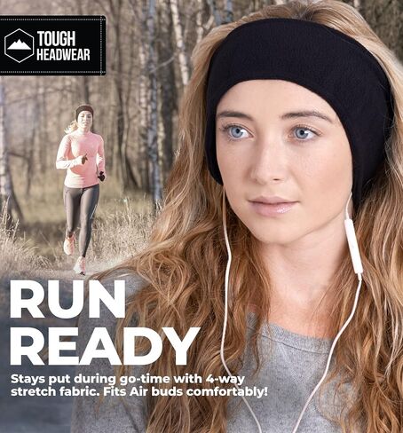 Tough Headwear Ear Warmer Headband - Ear Muffs - Running Winter Headband, Fleece Headband for Men & Women for Cold Weather in Saudi Arabia