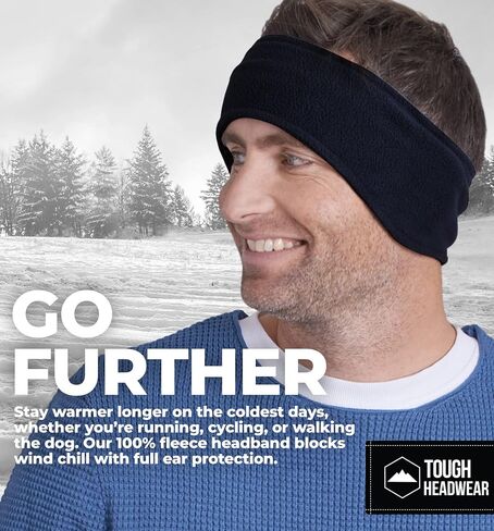 Tough Headwear Ear Warmer Headband - Ear Muffs - Running Winter Headband, Fleece Headband for Men & Women for Cold Weather in Saudi Arabia