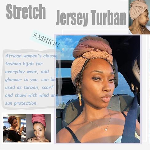 ZRQ 12 Pieces Head Wraps for Black Women Stretch Jersey Turban Fashion Headband Hair Wrap Head Scarf Soft Breathable Long Scarf Lightweight and Comfortable Tie 12 Colors in Saudi Arabia