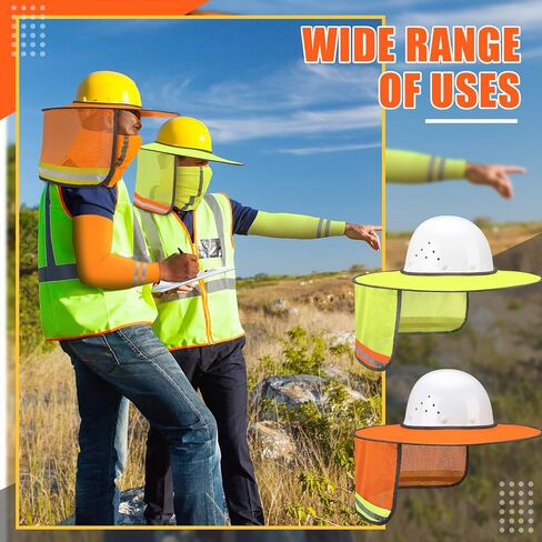 8 Pcs Sun Shade Full Brim Mesh Neck Sun Block Protection Neck Gaiter Bandana Face Scarf with UV Reflective Strap Arm Sleeves in Saudi Arabia