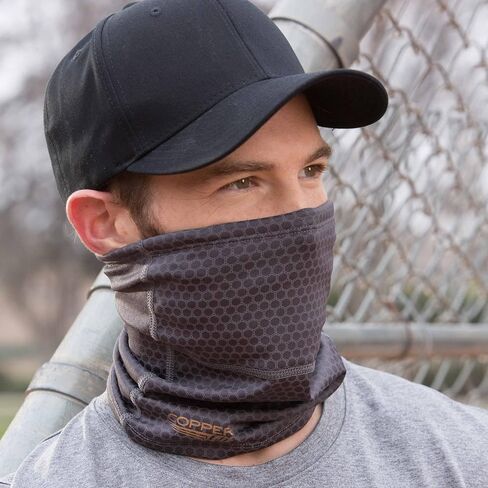 Copper Fit Unisex Adult Guardwell Face Cover and Neck Gaiter, Charcoal in Saudi Arabia