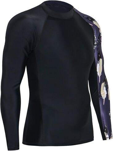 HUGE SPORTS Men's Splice UV Sun Protection UPF 50+ Skins Rash Guard Long Sleeves in Saudi Arabia