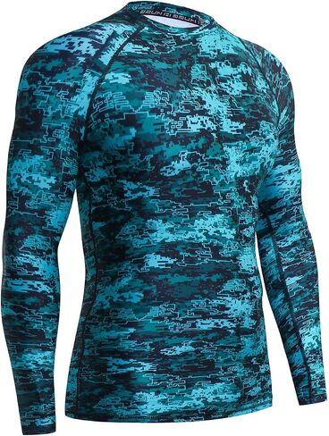 HUGE SPORTS Men's Splice UV Sun Protection UPF 50+ Skins Rash Guard Long Sleeves in Saudi Arabia