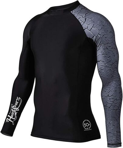 HUGE SPORTS Men's Splice UV Sun Protection UPF 50+ Skins Rash Guard Long Sleeves in Saudi Arabia