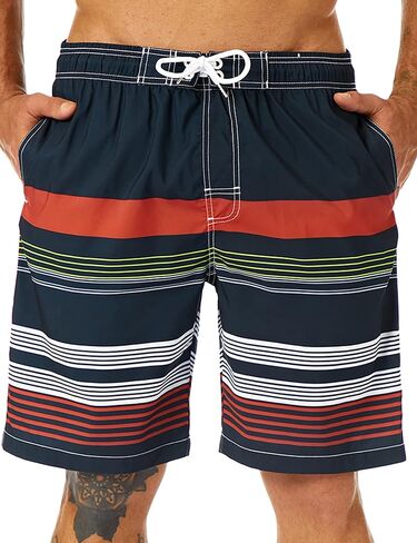 سراويل سباحة للرجال من KAILUA SURF طويلة، شورتات قصيرة سريعة الجفاف للرجال، بدلات استحمام للرجال بطول 9 بوصات مع بطانة شبكية in Kuwait