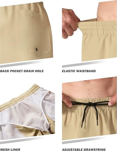 NOMINATE Mens Swim Trunks Quick Dry Board Shorts with Mesh Liner for Beach Swmming Surfing in Kuwait