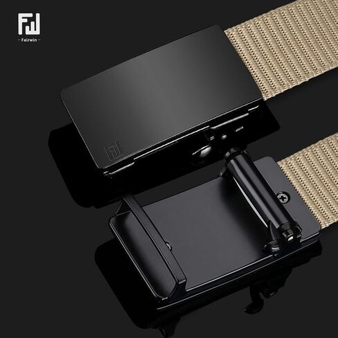 حزام شبكي بسقاطة للرجال من FAIRWIN، حزام بإبزيم أوتوماتيكي من النايلون مقاس 1.25 بوصة، حزام غير مرئي بدون ثقوب للرجال in Kuwait