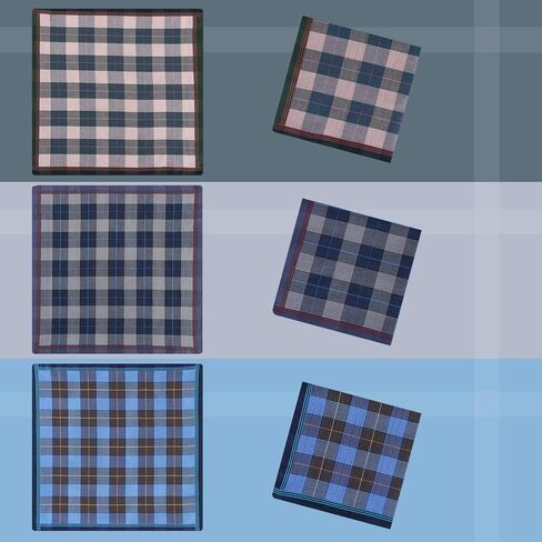 Ohuhu Handkerchiefs Men Cotton, 12PCS Handkerchiefs for Men 100% Cotton Classic Pocket Squares Set, Gift for Men in Kuwait