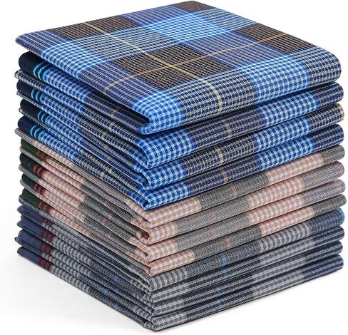 Ohuhu Handkerchiefs Men Cotton, 12PCS Handkerchiefs for Men 100% Cotton Classic Pocket Squares Set, Gift for Men in Kuwait