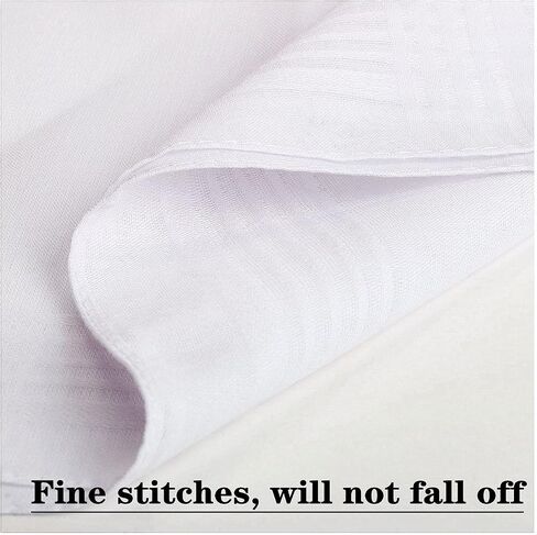 Scotamalone Men's Handkerchiefs 100% Soft Cotton White Hankie Hankerchieves in Kuwait