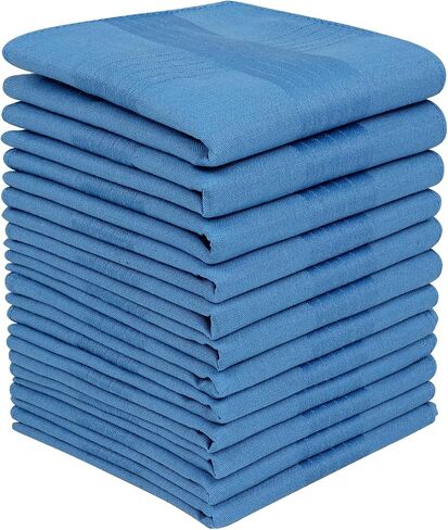 Zenssia Men's Pure Cotton Handkerchiefs with Hem, Bulk Set Hankies in Saudi Arabia