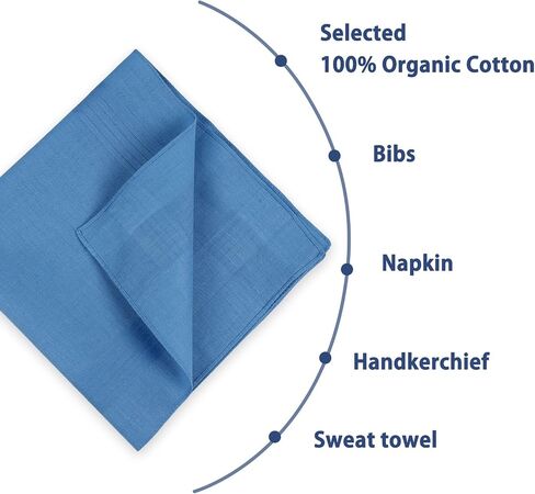 Zenssia Men's Pure Cotton Handkerchiefs with Hem, Bulk Set Hankies in Saudi Arabia