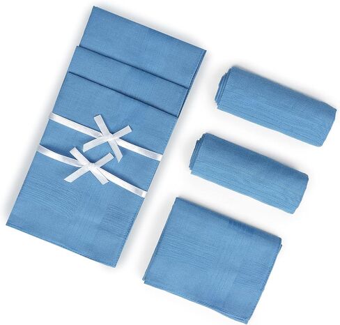 Zenssia Men's Pure Cotton Handkerchiefs with Hem, Bulk Set Hankies in Saudi Arabia