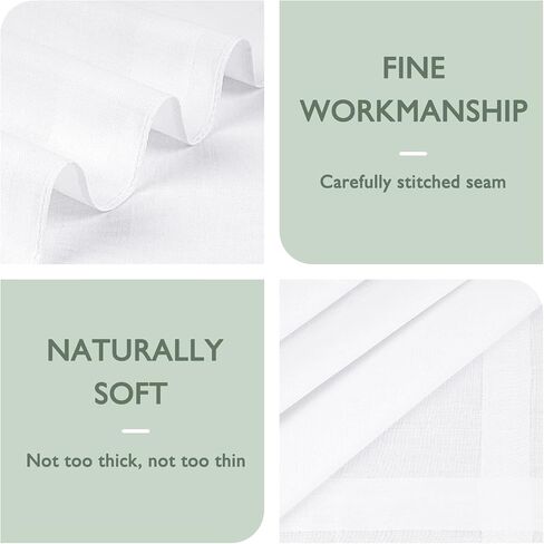 Zenssia Men's Pure Cotton Handkerchiefs with Hem, Bulk Set Hankies in Saudi Arabia