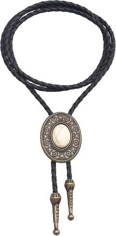 GelConnie Native American Bolo Tie Rodeo Cowboy Leather Necktie Western Necklace Costume Accessories for Men,Women in Saudi Arabia