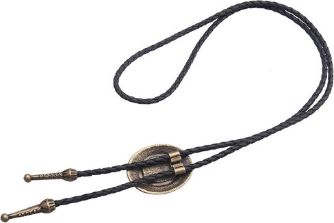 GelConnie Native American Bolo Tie Rodeo Cowboy Leather Necktie Western Necklace Costume Accessories for Men,Women in Saudi Arabia