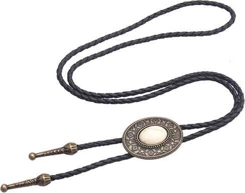 GelConnie Native American Bolo Tie Rodeo Cowboy Leather Necktie Western Necklace Costume Accessories for Men,Women in Saudi Arabia