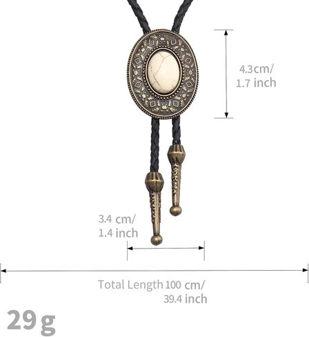 GelConnie Native American Bolo Tie Rodeo Cowboy Leather Necktie Western Necklace Costume Accessories for Men,Women in Saudi Arabia