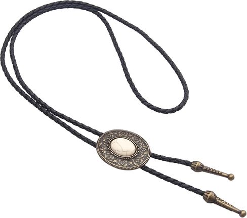 GelConnie Native American Bolo Tie Rodeo Cowboy Leather Necktie Western Necklace Costume Accessories for Men,Women in Saudi Arabia
