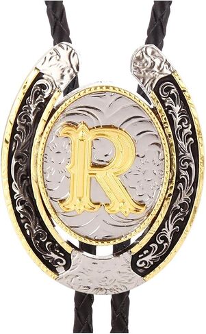 HUABOLA CALYN Bolo Tie for Men- Golden Initial Letter ABCDMJR to Z Western Cowboy Bolo Tie for Women in Saudi Arabia
