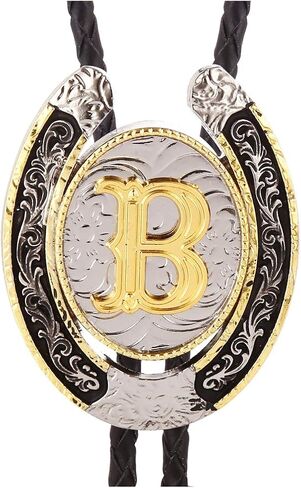 HUABOLA CALYN Bolo Tie for Men- Golden Initial Letter ABCDMJR to Z Western Cowboy Bolo Tie for Women in Saudi Arabia