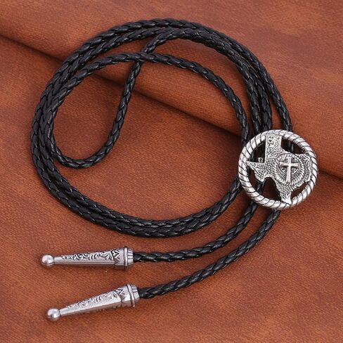 BRBAM Western Cowboy Texas Style Vintage Bolo Tie Fashion Texas Map وLone Star Leather Bolo Tie Necktie Necklace in Kuwait