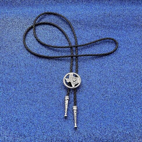 BRBAM Western Cowboy Texas Style Vintage Bolo Tie Fashion Texas Map and Lone Star Leather Bolo Tie Necktie Necklace in Kuwait