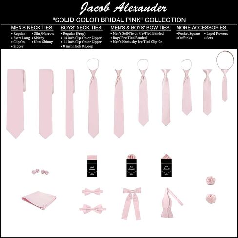 Jacob Alexander Men's Pretied Banded Adjustable Solid Color Bowtie in Kuwait